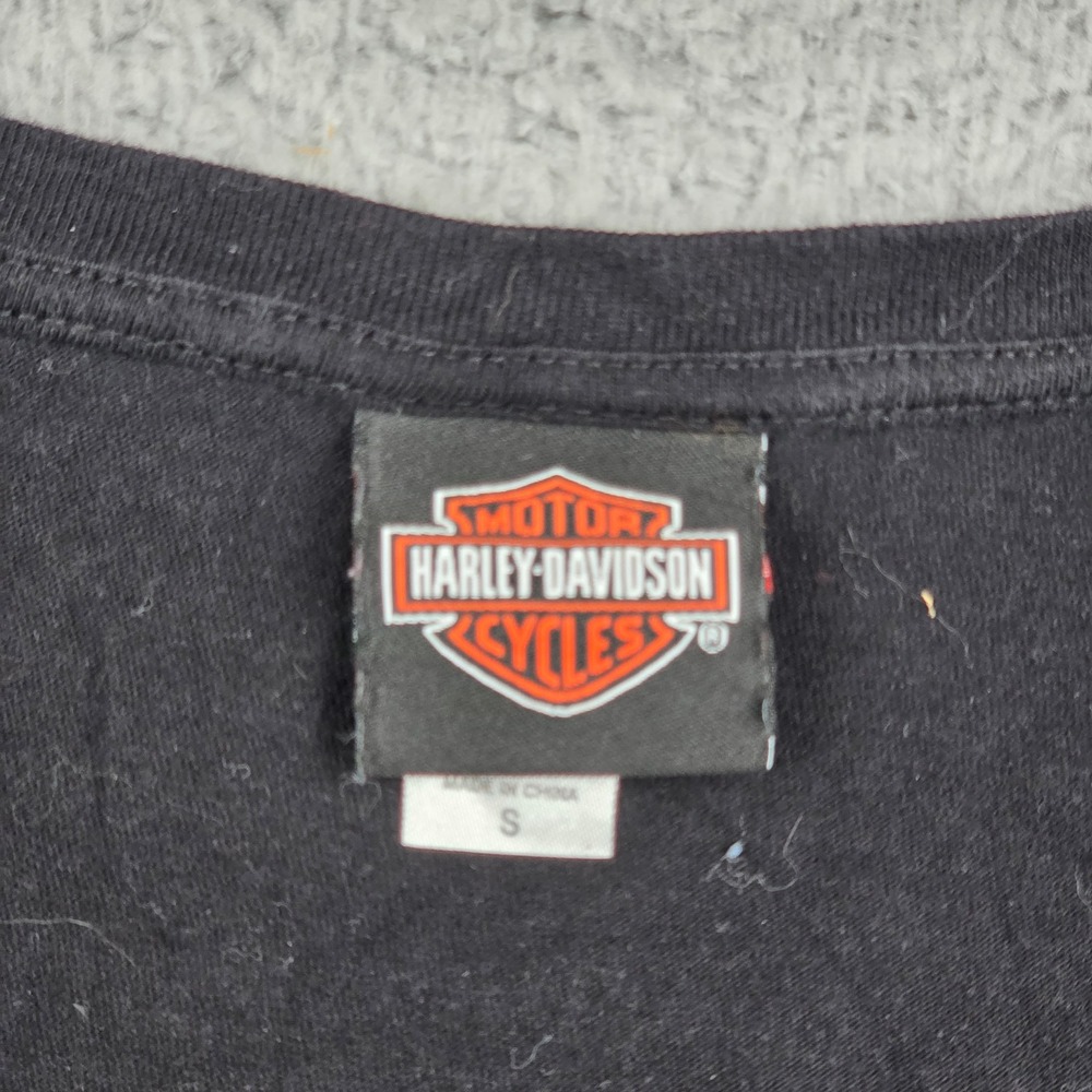 Harley Davidson Orlando Florida Long Sleeve V-Neck Graphic T-Shirt Black Small - Picture 2 of 7